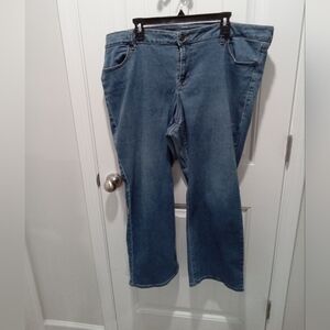Old Navy Plus Size 24 Kicker Boot Cut Classic Denim Blue Jeans 27" Inseam